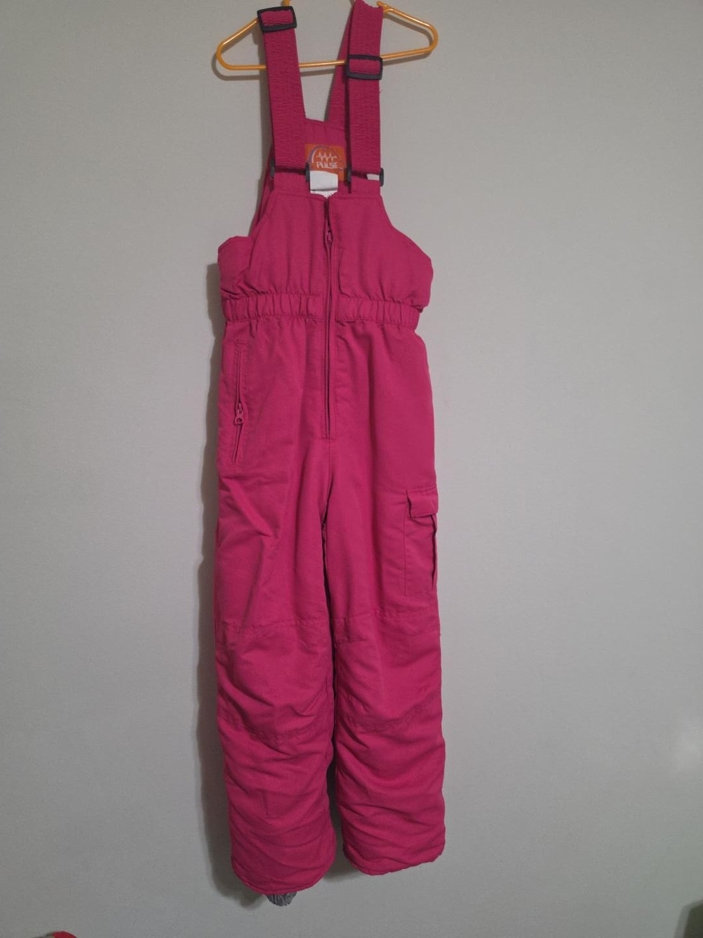 Pulse Girls Pink Insulated Snow Bib Overalls Kids Size L Ski Snow Pants